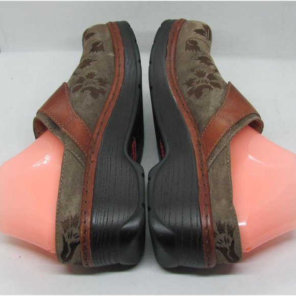 Klogs Leather Austin Clog Taupe Suede Tapestry USA - Picture 5 of 12